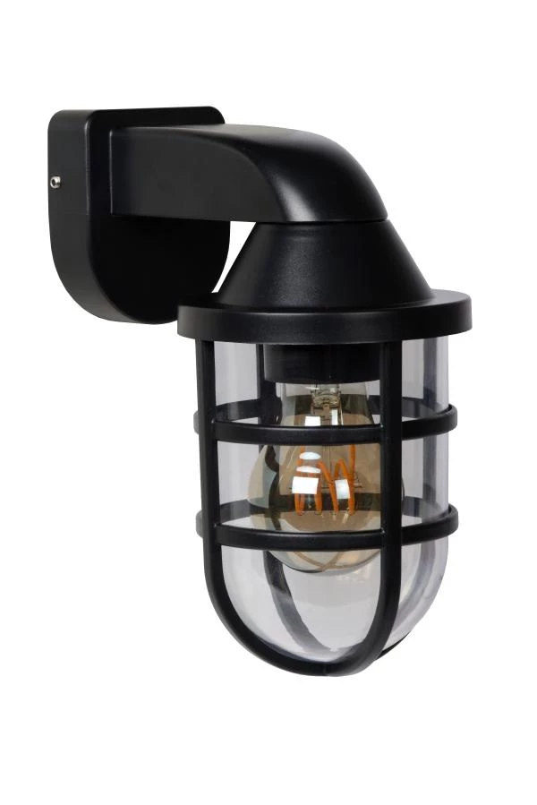 Lucide LEWIS - Wall light Outdoor - 1xE27 - IP44 - Black - off